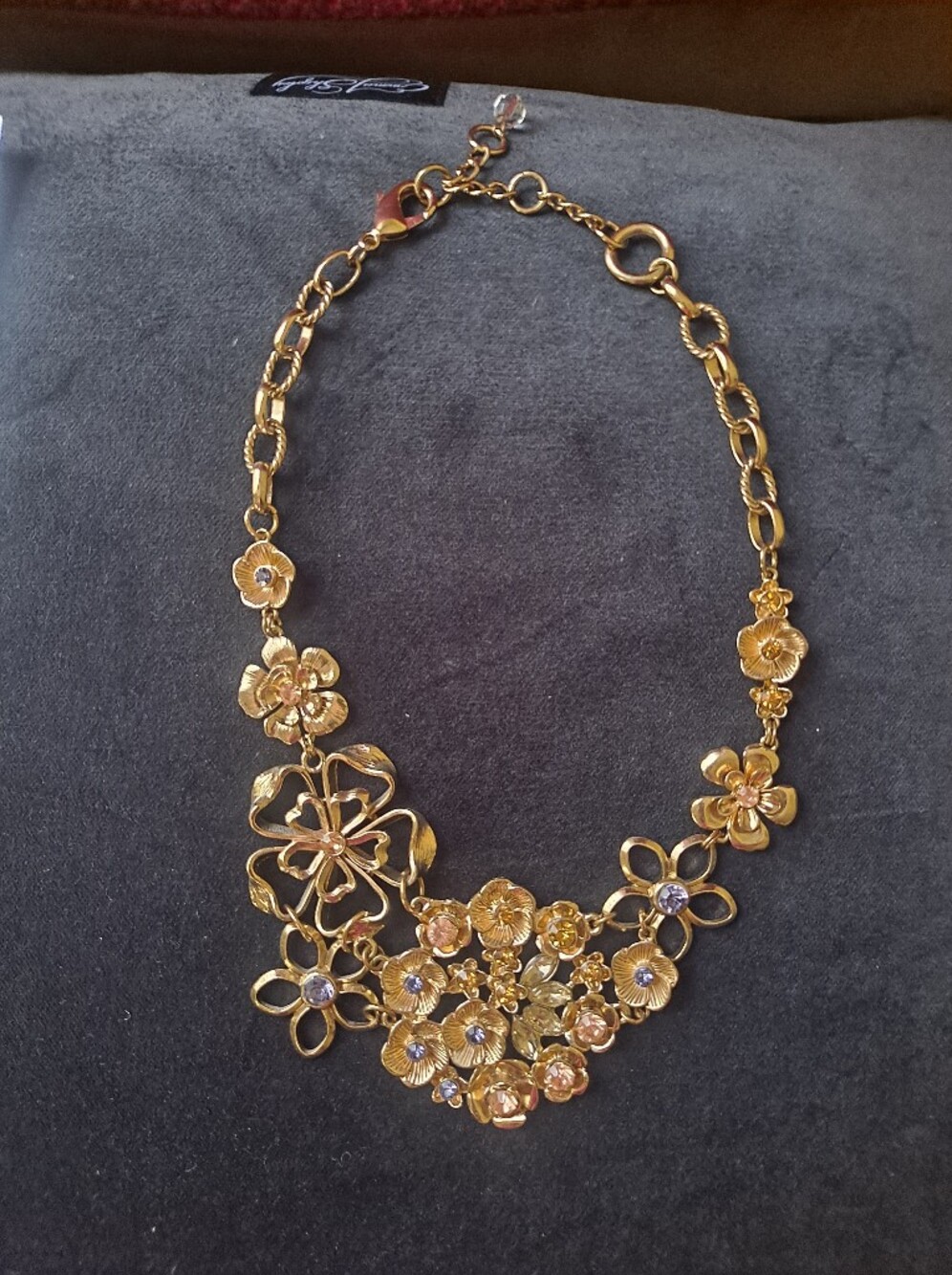 Gold Floral Statement Necklace - Women Jewelry